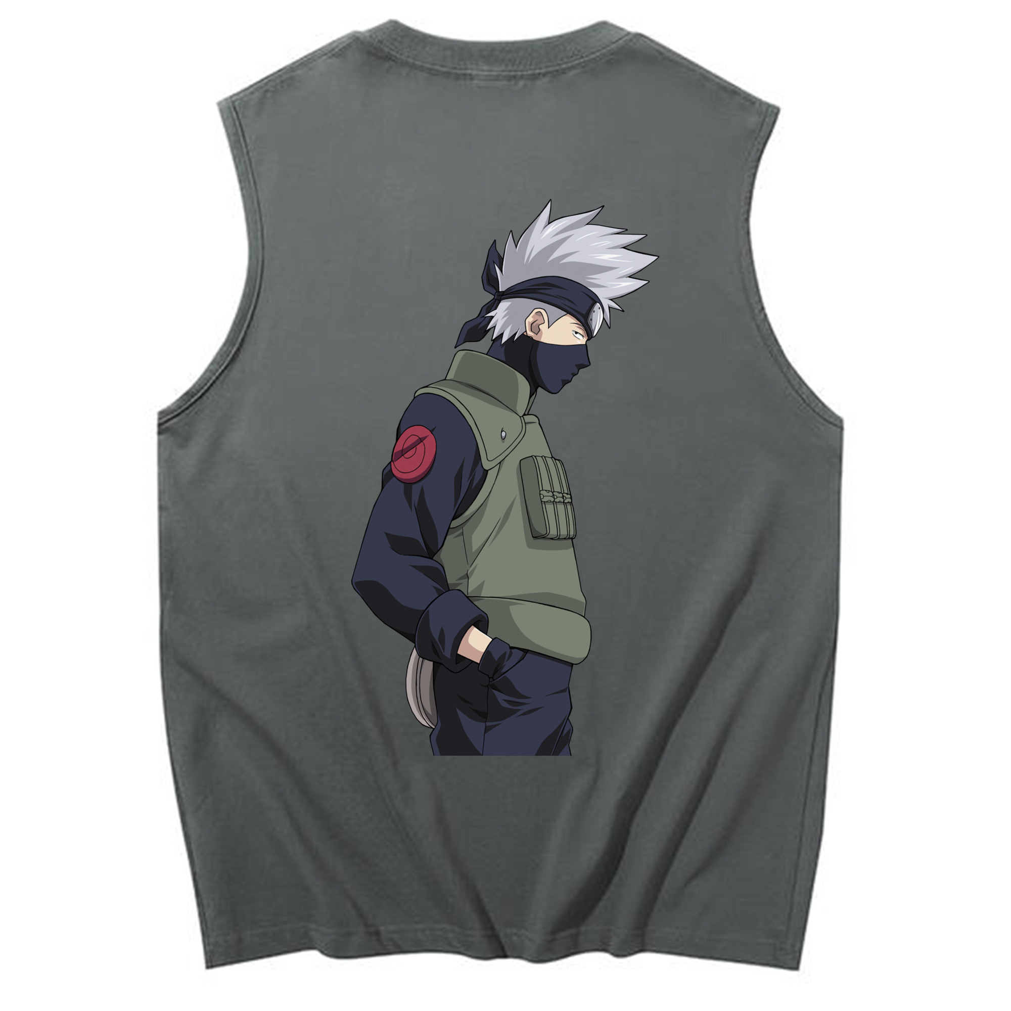（画像用） NARUTO -ナルト- はたけ カカシ Hatake Kakashi コットン100％タンクトップ（背面プリント）
